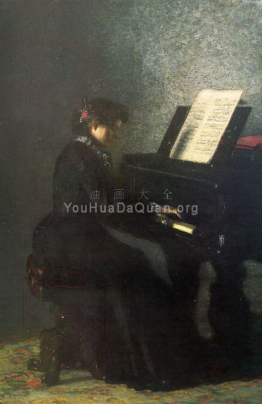 Elizabeth at the Piano - 托马斯·伊肯斯